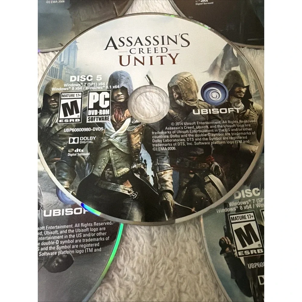 Assassins's Creed PC CD ROM VTG 5 Disc Set Chemical Revolution Mission Ubisoft